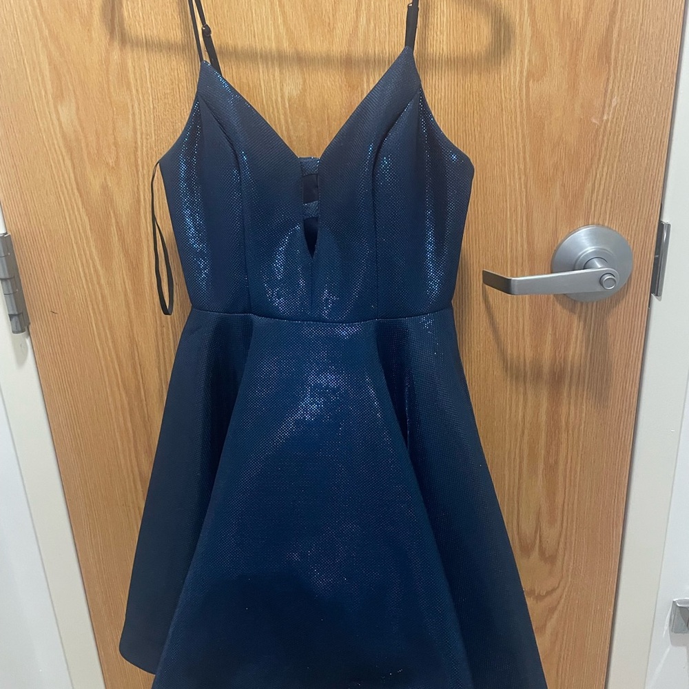 Elegant Navy Sparkly Dress with adjustable straps